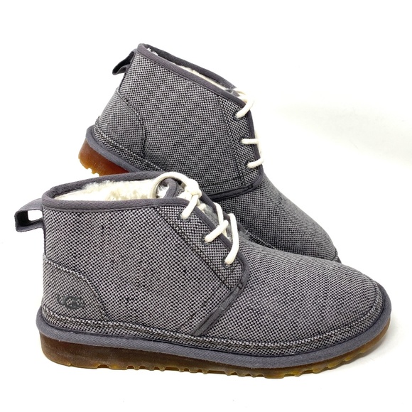 UGG Shoes - UGG NEUMEL Mid Top Casual Snow Boots Gray Naturals Canvas Fur Women Size 1119597